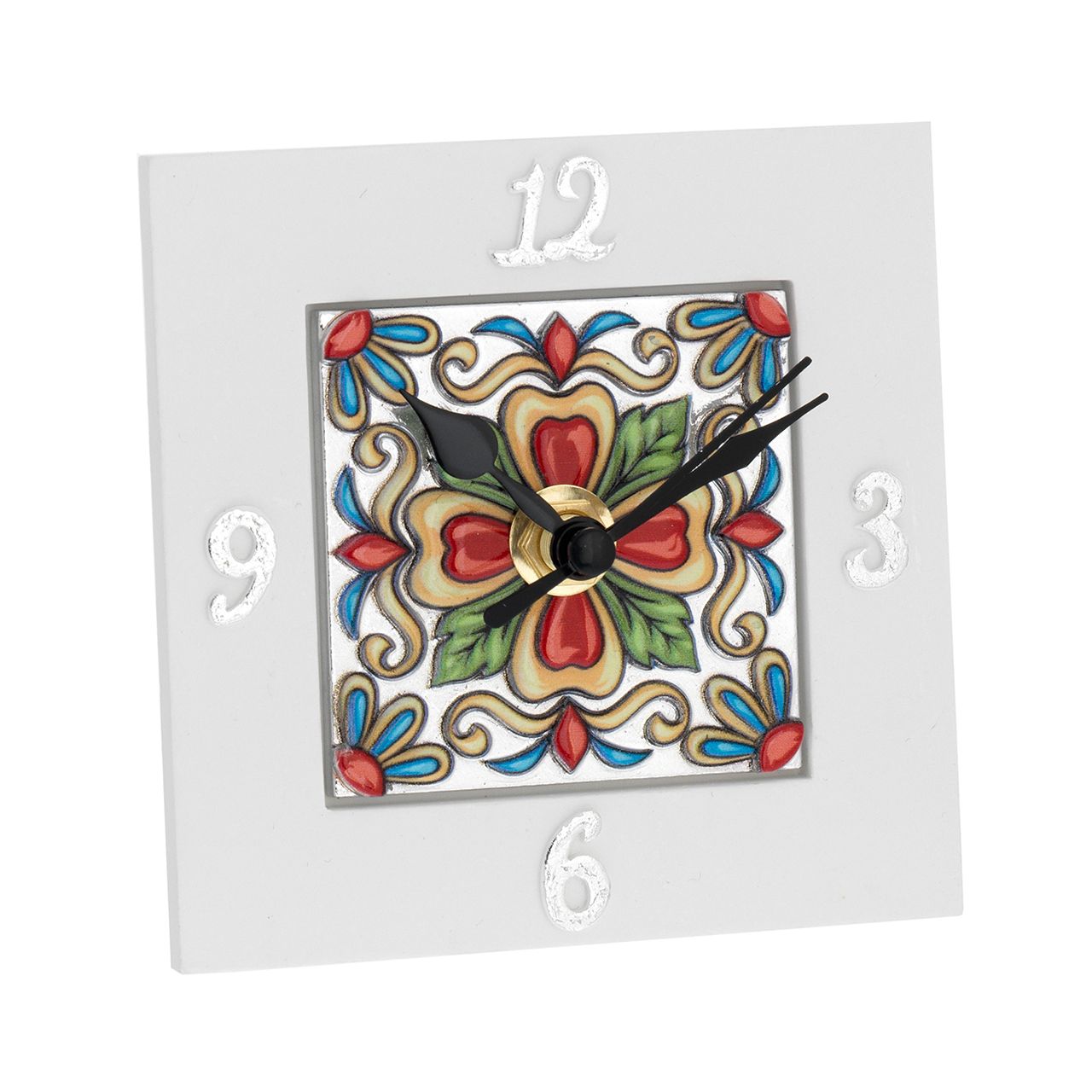 OROLOGIO QUADRATO 10*10 CON DECO MAIOLICA 1
